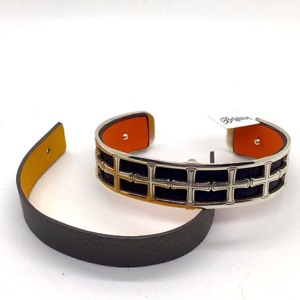 Brighton Christo Rome Cuff Bracelet withh Leather Inserts